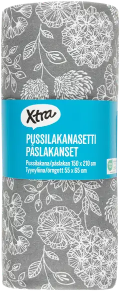 Xtra pussilakanasetti Sienna 150x210 cm harmaa - 3