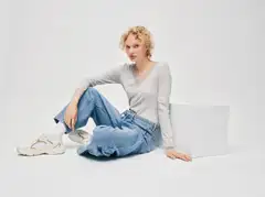 WKLY. naisten trikoopusero 213W341102 - Sand mel. - 3