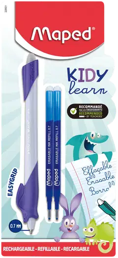 Maped pyyhittävä kynä Kidy + 2 vaihtosäiliötä lajitelma korttipakattu - 3
