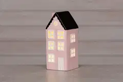 Finnlumor Talolyhty LED-valoilla 21 cm Århus Vaalean  punainen/musta - 1