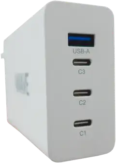Wave 100W Pikalataava Super Si -verkkolaturi, 3 x USB Type-C + 1 x USB-A, Valkoinen - 3