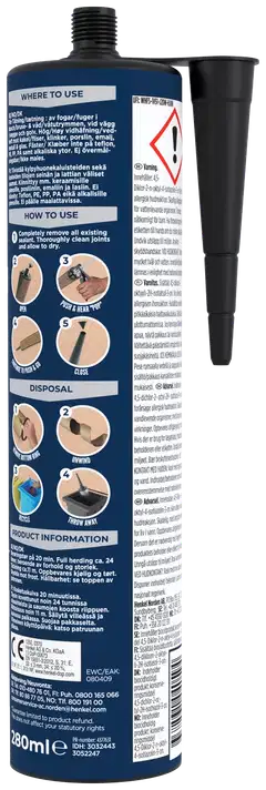 Pattex Saniteettisilikoni valkoinen 280ml - 2