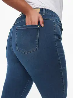 ONLY CARMAKOMA naisten korkeavyötäröiset farkut Caraugusta - Medium Blue Denim - 8