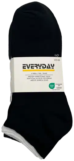 Everyday miesten sneakersukat BS2025 6-pack - Black/graphite mel/white - 2