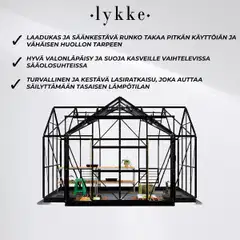 Lykke kasvihuone t-muotoinen musta 10,2 m2 - 3