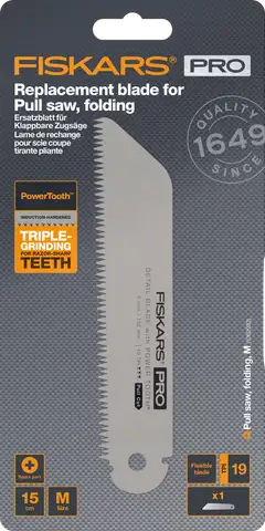 Fiskars vaihtoterä PowerTooth vetosahalle 150 mm 19tpi - 2