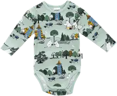 Muumi vauvojen body Kuutamoyö 593353 - vihreä - 1