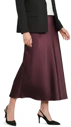 London Fog naisten satiinihame 221L264025 - wine red - 1