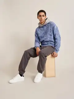 WKLY. miesten collegehuppari Applique 195W042503 - light stone grey - 4