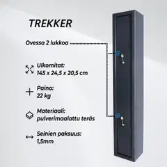 Trekker asekaappi 3 aseelle as300, harmaa - 5