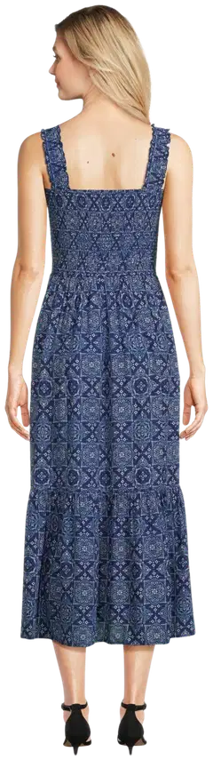 TEX naisten kuviollinen olkainmekko I283354 - NAVY 2 - 3