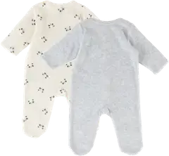 TEX BABY vauvojen terällinen velour-potkupuku I967126 - GREY CHINE - 2