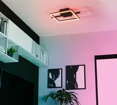 EGLO kattovalaisin Amandolo LED 17W 40x20 cm RGB CCT musta/valkoinen - 12