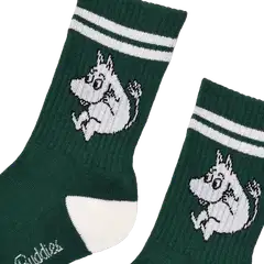 Moomin By Nordicbuddies Lasten sukka yksittäispakkaus Muumipeikko - Vihreä/Valkoinen - 2