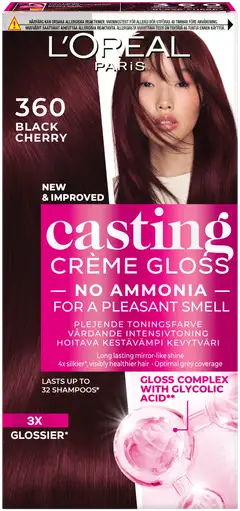 L'Oréal Paris Casting Crème Gloss 360 Black Cherry Tumma Mahonginruskea kevytväri 1kpl - 1