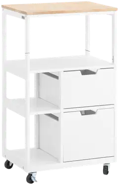 SoBuy keittiösaareke valkoinen FKW111-WN - 3