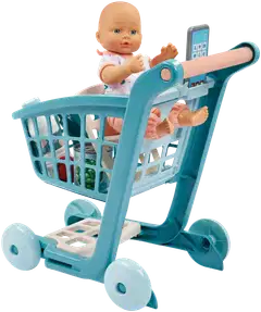 Ecoiffier - Vert Azul - Ostoskärry, tarvikkeet ja nukke - 1