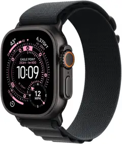 Apple Watch Ultra 3 GPS + Cellular 49mm mustatitaani kotelo, musta Alpine ranneke - L - MF0X4KS/A - 2