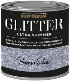 Rust-Oleum 250ml glitter-seinämaali runsaspigmenttinen vesiohenteinen hopeanvärinen - 1