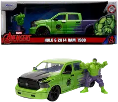 Jada Marvel Hulk ja 2014 Dodge Ram 1500, 20 cm, 1:24, die-cast - 1
