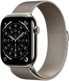Apple Watch Series 11 GPS + Cellular 42mm luonnontitaani kotelo, lounnontitaani Milanese ranneke - MF8P4QN/A - 2