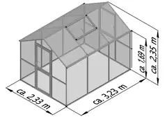 Kreative Gartentechnik kasvihuone Aptasia III 7,53 m2 antrasiitinharmaa - 6