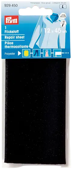 Prym silitettävä polyesteripaikkapala 12x45 cm musta - 1