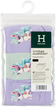 House lasten brief-alushousut Unicorn 230H260809 3-pack - Purple Print - 3