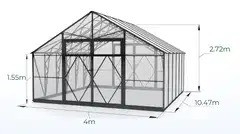 Ecoslider kasvihuone DD 4.0 X 10.47 - 4