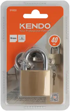 Kendo Riippulukko messinki, sangan vahvuus 6 mm - 2