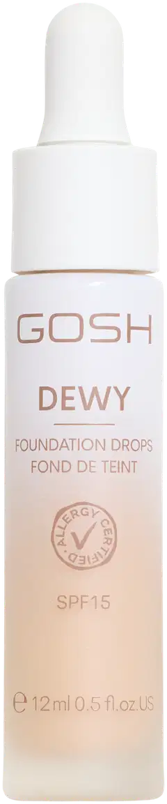 Gosh Dewy Foundation Drops 006 Medium meikkivoide 12ml - Fair - 1