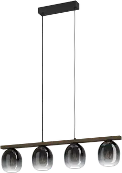 EGLO Riippuvalaisin Filago 4x40W 88x14,5cm  savulasi/puu - 1