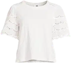 WKLY. naisten pitsihihallinen trikoopusero 213W090136 - WHITE - 2