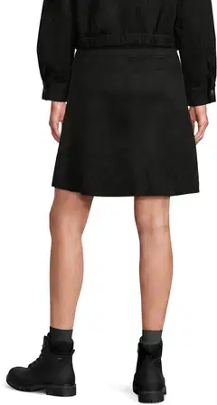 WKLY. naisten lyhyt pehmeäpintainen tekosäämiskähame painonapituksella 221W312656 - black - 4