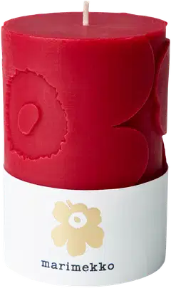 Marimekko Unikko tummanpunainen pöytäkynttilä 1kpl/6,5x10cm - 1