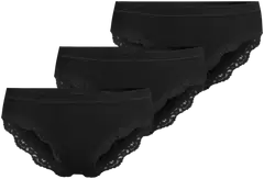 Actuelle naisten rib tai alushousut 210A332621 3-pack - Black - 1