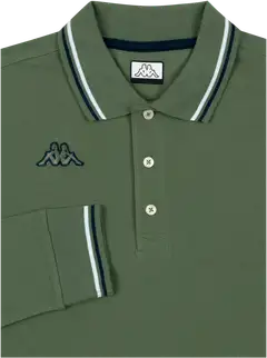 Kappa miesten pitkähihainen pikeepaita Logo Maltax - Green olivine-blue - 2