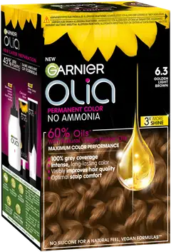 Garnier Olia 6.3 Golden Light Brown kestoväri 174ml - 2