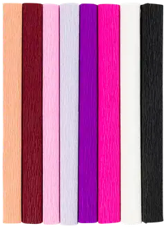 Creativ Company kreppipaperi, lila/pinkki sävyt, 8 ark - 1