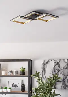 EGLO kattovalaisin Calliera LED 20W 59,5x31 cm musta/messinki - 7