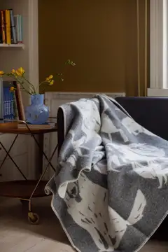 Lapuan Kankurit Koirapuisto huopa 130x180cm harmaa-valkoinen 100% villa - 4