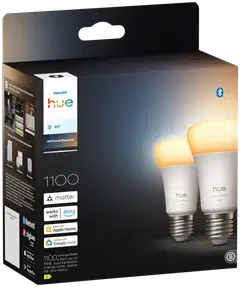 Philips Hue LED-lamppu 8.1W A60 E27 1000-20000K 1100LM lämmin valkoinen 2 kappaletta - 2