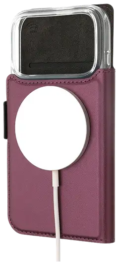 Wave MagSafe -yhteensopiva Book Case, Apple iPhone 17 Pro, smoky sangria - 2