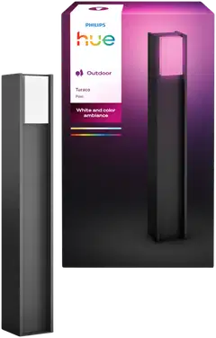 Philips Hue Turaco -pylväsvalaisin 8.1W 1000-20000K 1100LM anthracite säädettävä lämpimästä viileään - 1