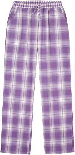 WKLY. naisten flanellihousut 212W382531 - Grape compote/white check - 1