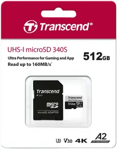 Transcend muistikortti 340S 512GB U3 microSDXC R160 W125 MB/s - 2