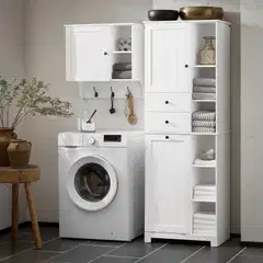 SoBuy kylpyhuonekaappi valkoinen BZR104-W - 2