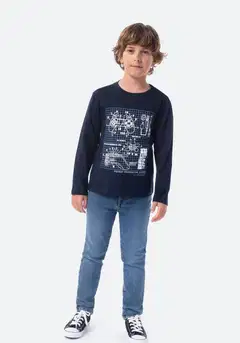 TEX BASIC lasten trikoopaita I994026 - Navy - 5