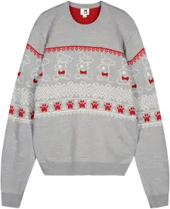 WKLY. miesten jouluneule Doggy 195W452502 - Grey melange - 1