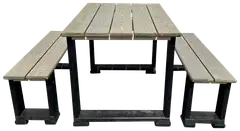 Hilla ryhmä 120cm, pöytä + 2-penkkiä, kuulto musta/ tatti - 1